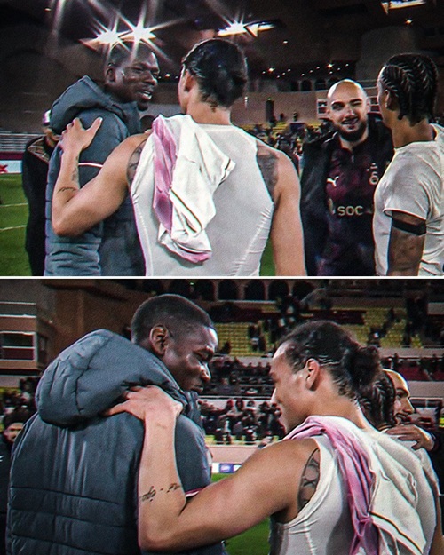 欧冠重逢！博格<a href=/gaoqingzuqiu/barcelona/ target=_blank class=infotextkey>巴萨</a>内场边寒暄，曼市德比旧将再聚首