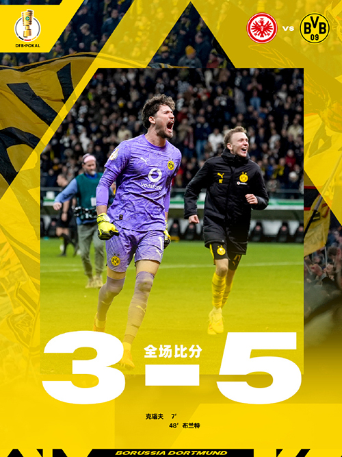 德国杯:<a href=/halkan/zuqiuzhibo/dortmund/ target=_blank class=infotextkey>多特蒙德</a>5-3法兰克福 布兰特破门 堂安律失点